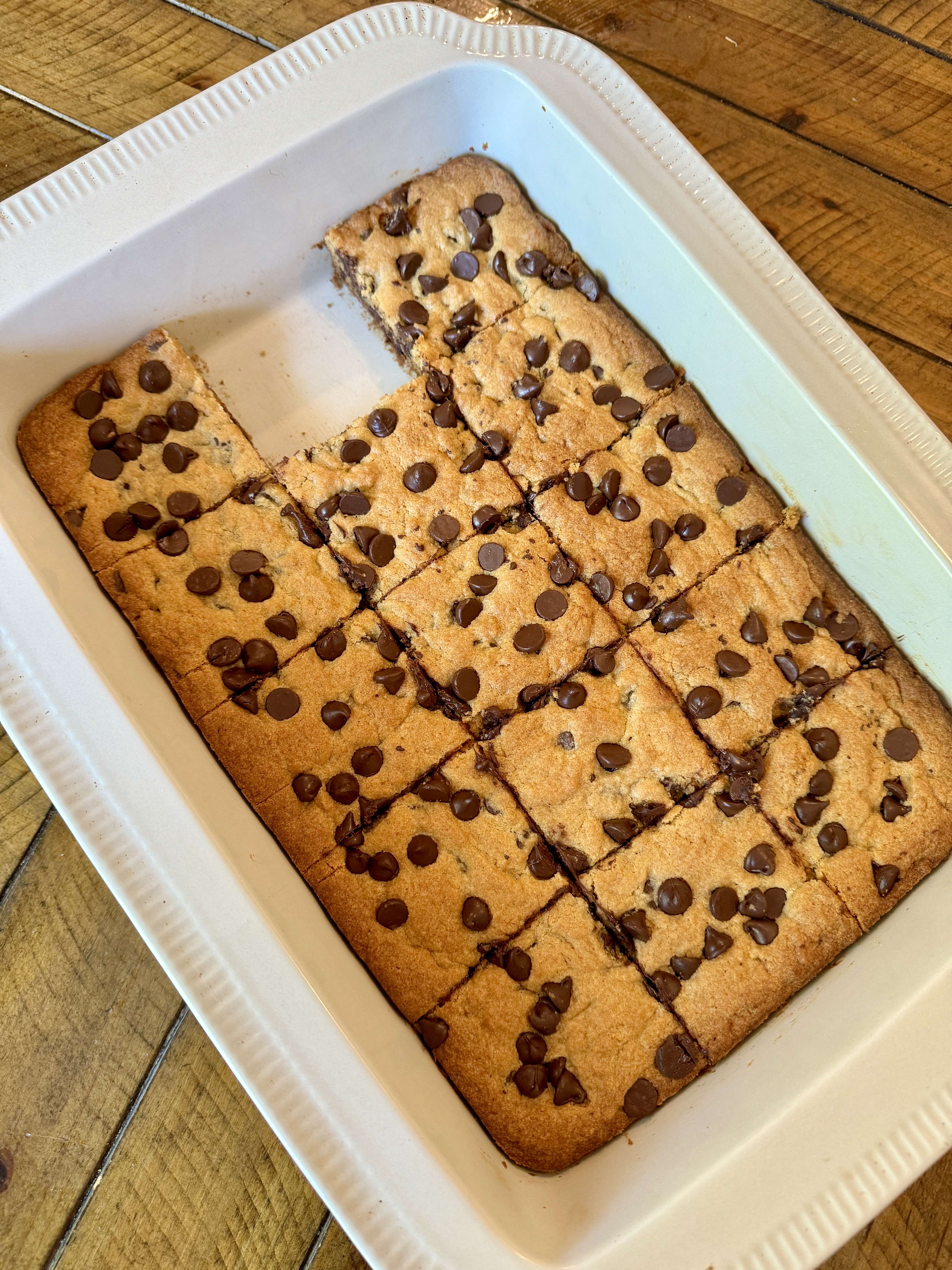 Warm Chocolate Chip Blondies