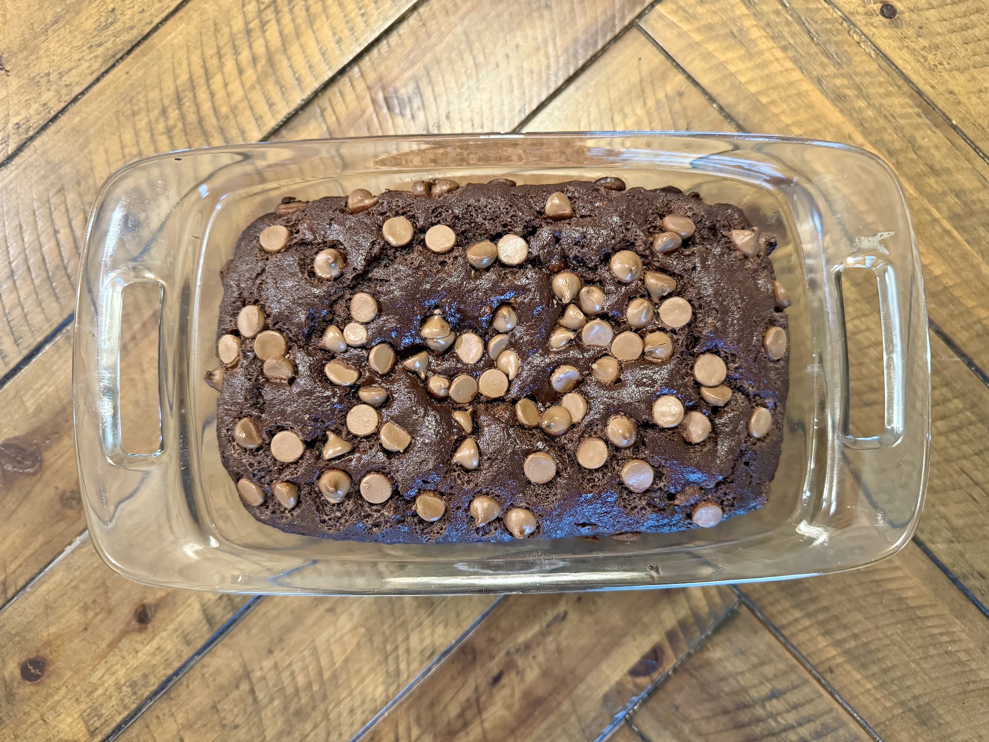 Freshly baked chocolate banana bread