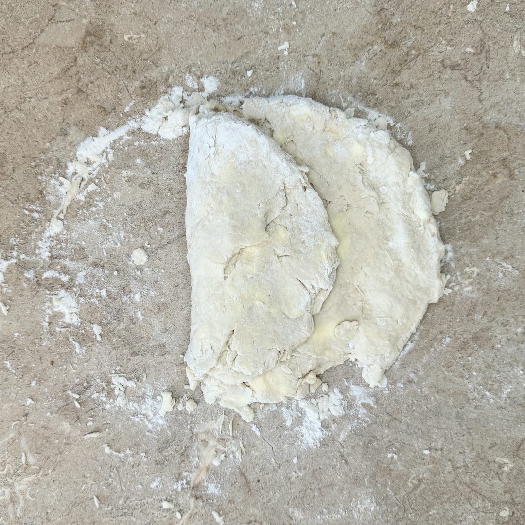 Folding your biscuit dough into thirds