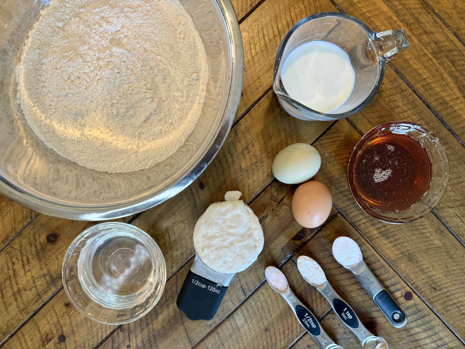 Ingredients to make sourdough cinnamon rolls