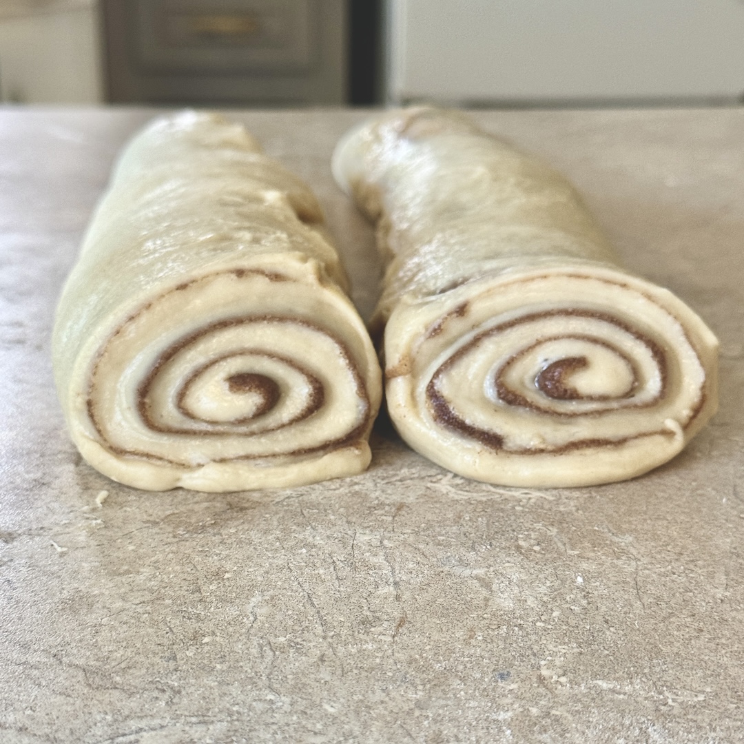 Rolled up cinnamon roll dough