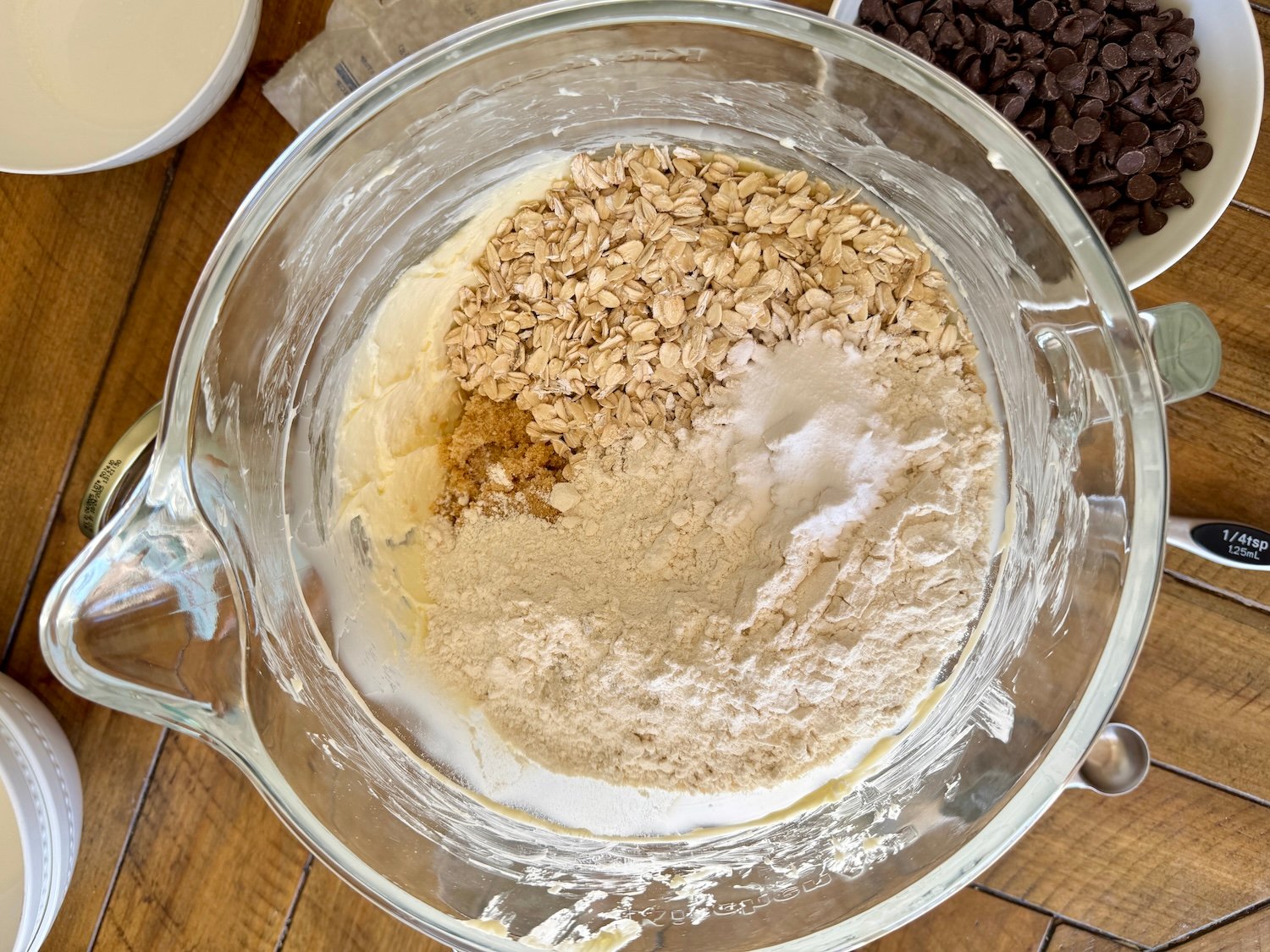 oatmeal crust in a mixing bowl