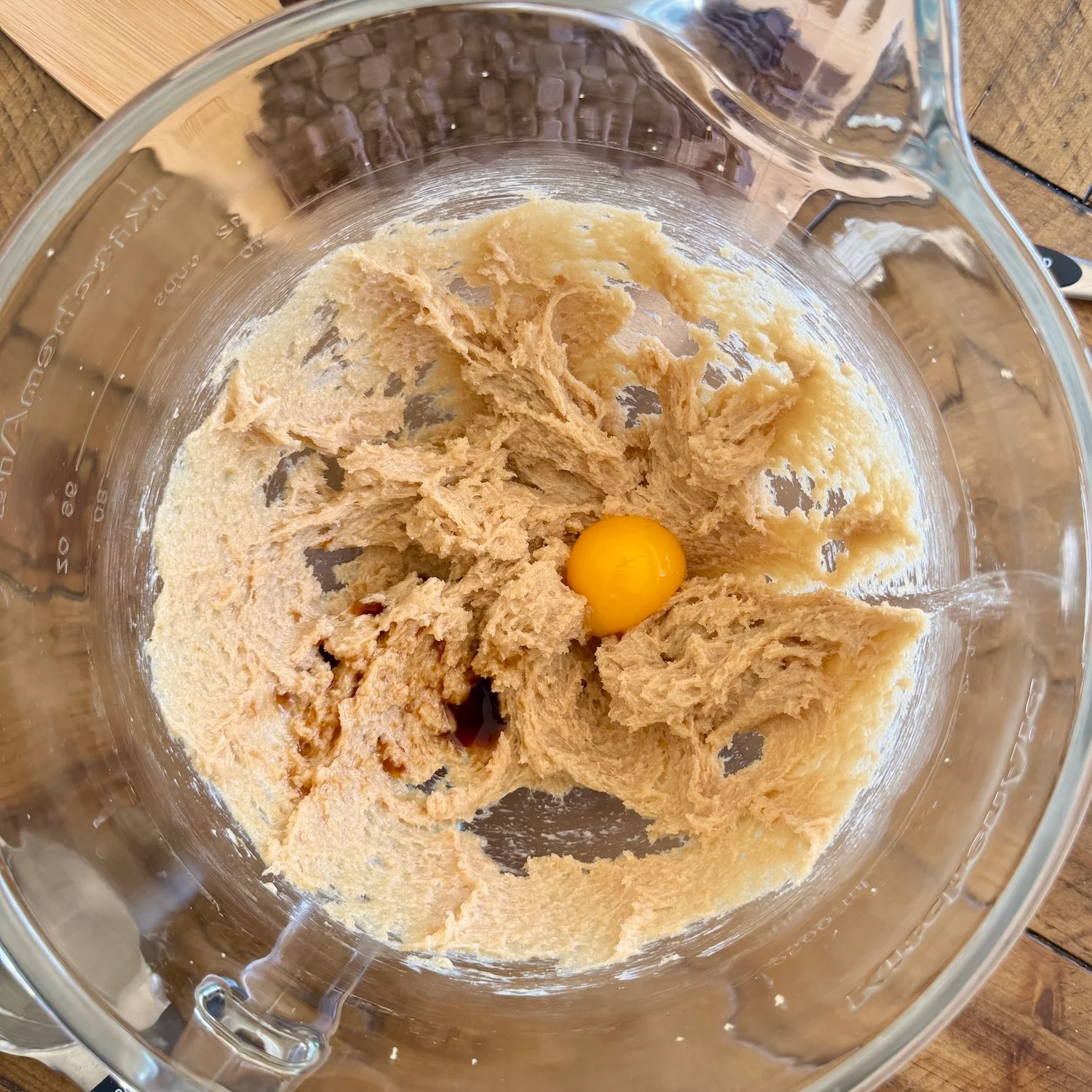 add-in-egg-and-vanilla-into-wet-cookie-dough-ingredients Banana Oatmeal Pancakes