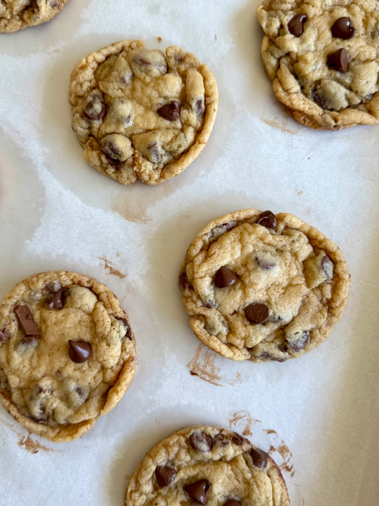 close-up-of-brown-butter-chocolate-chip-cookies Banana Oatmeal Pancakes